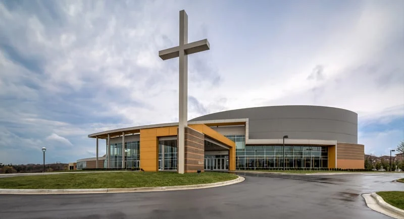 The exterior of Brightmoor Christian Church in Novi, Michigan